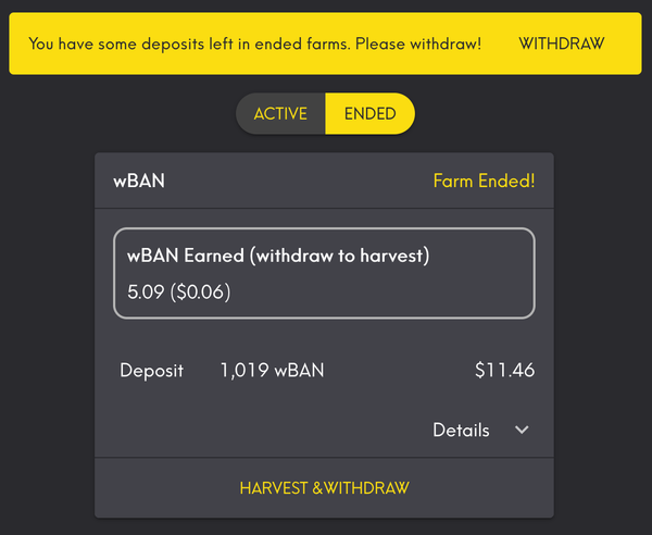 Wrapped BANANO (wBAN) update for July 31, 2021 to August 28, 2021